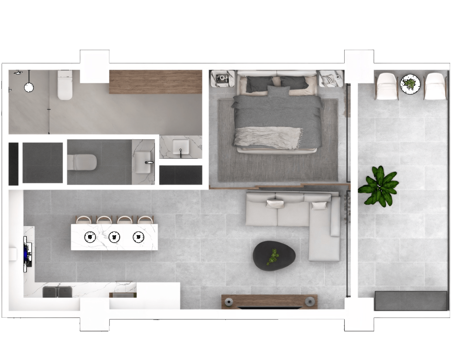 Isométrico Departamento 504 - MCS Fluvial