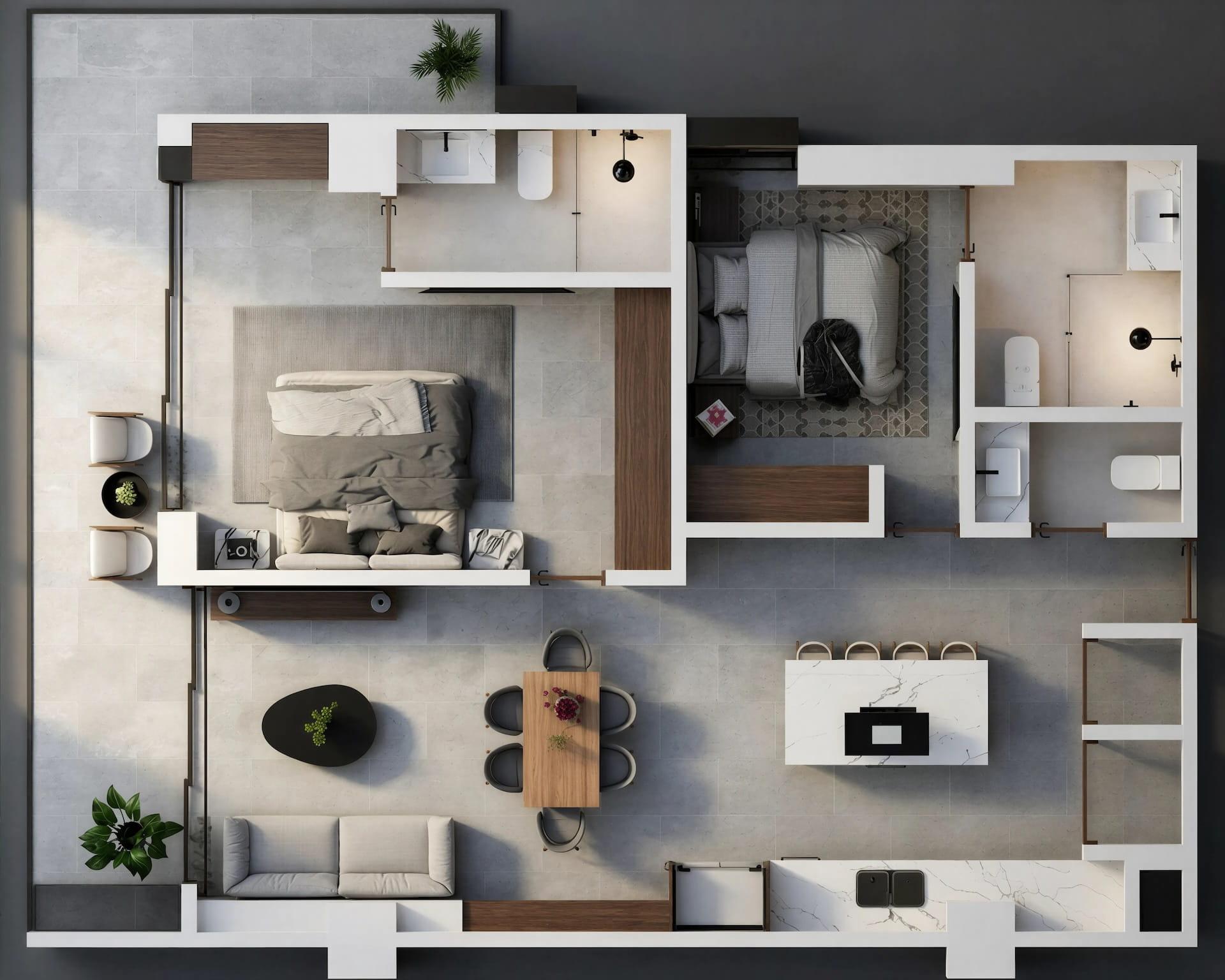 Isométrico Departamento 702 - MCS Fluvial