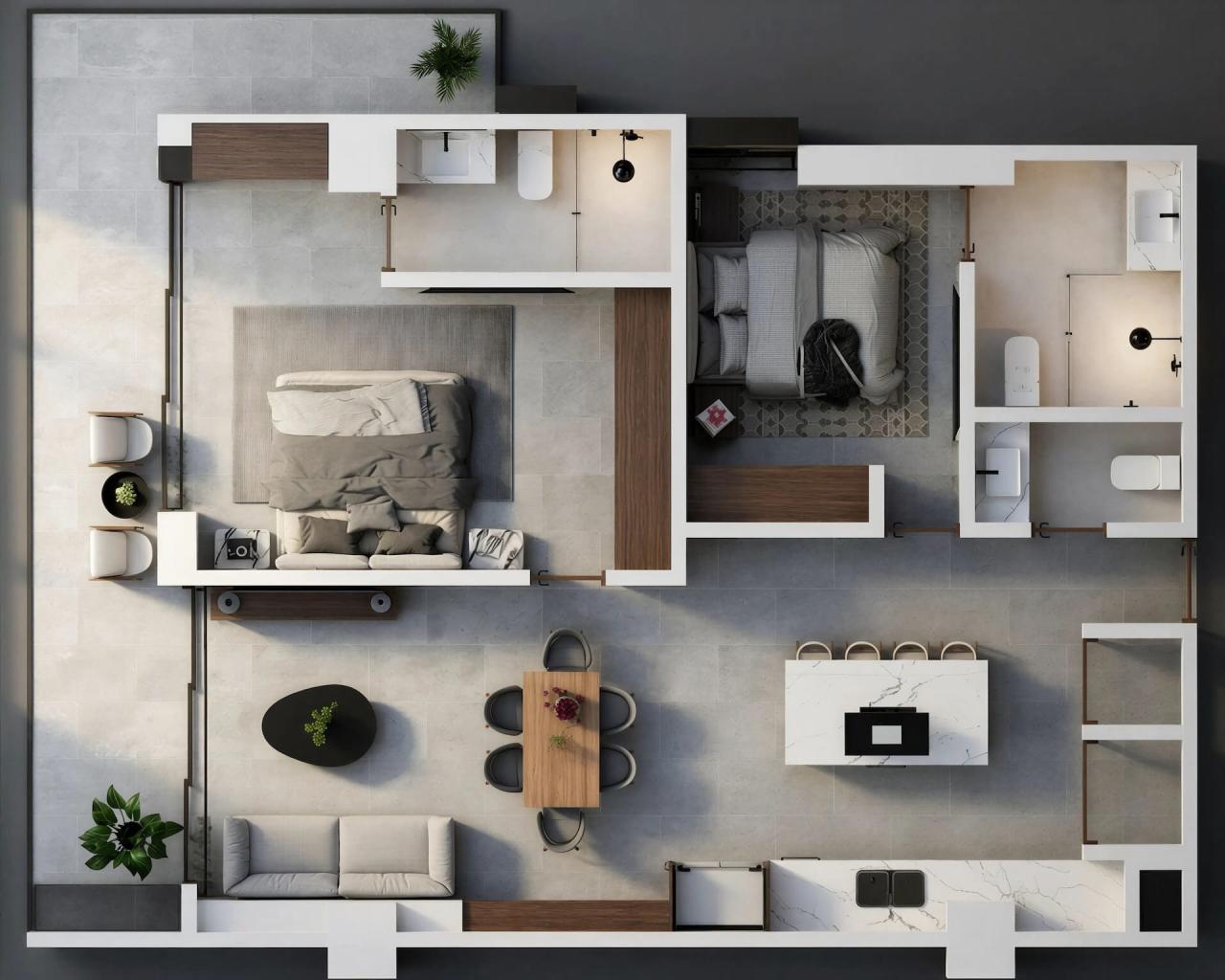 Planos de unidades 2 Recámaras - MCS Fluvial