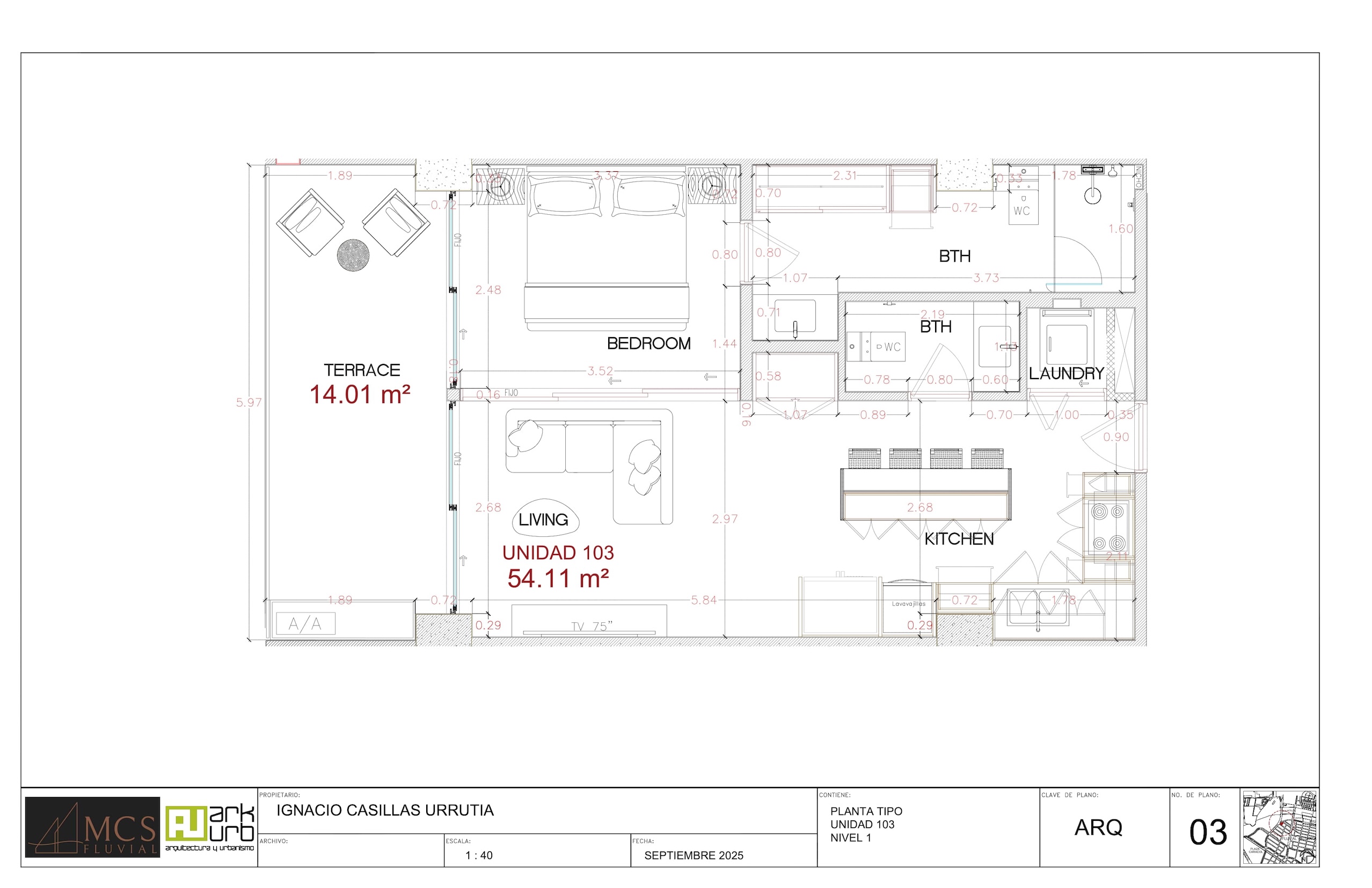 Planos Departamento 103 - MCS Fluvial