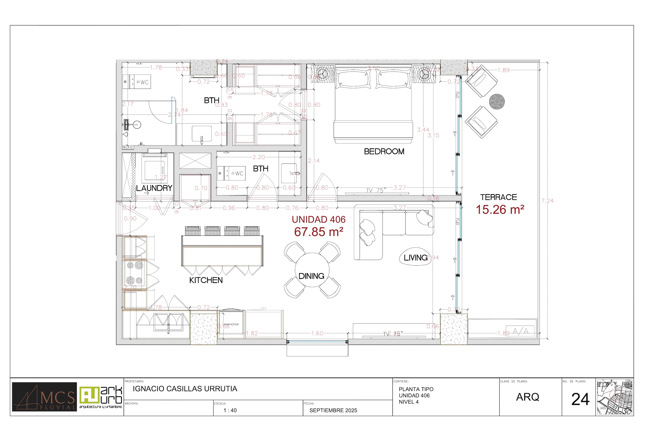 Planos Departamento 406 - MCS Fluvial