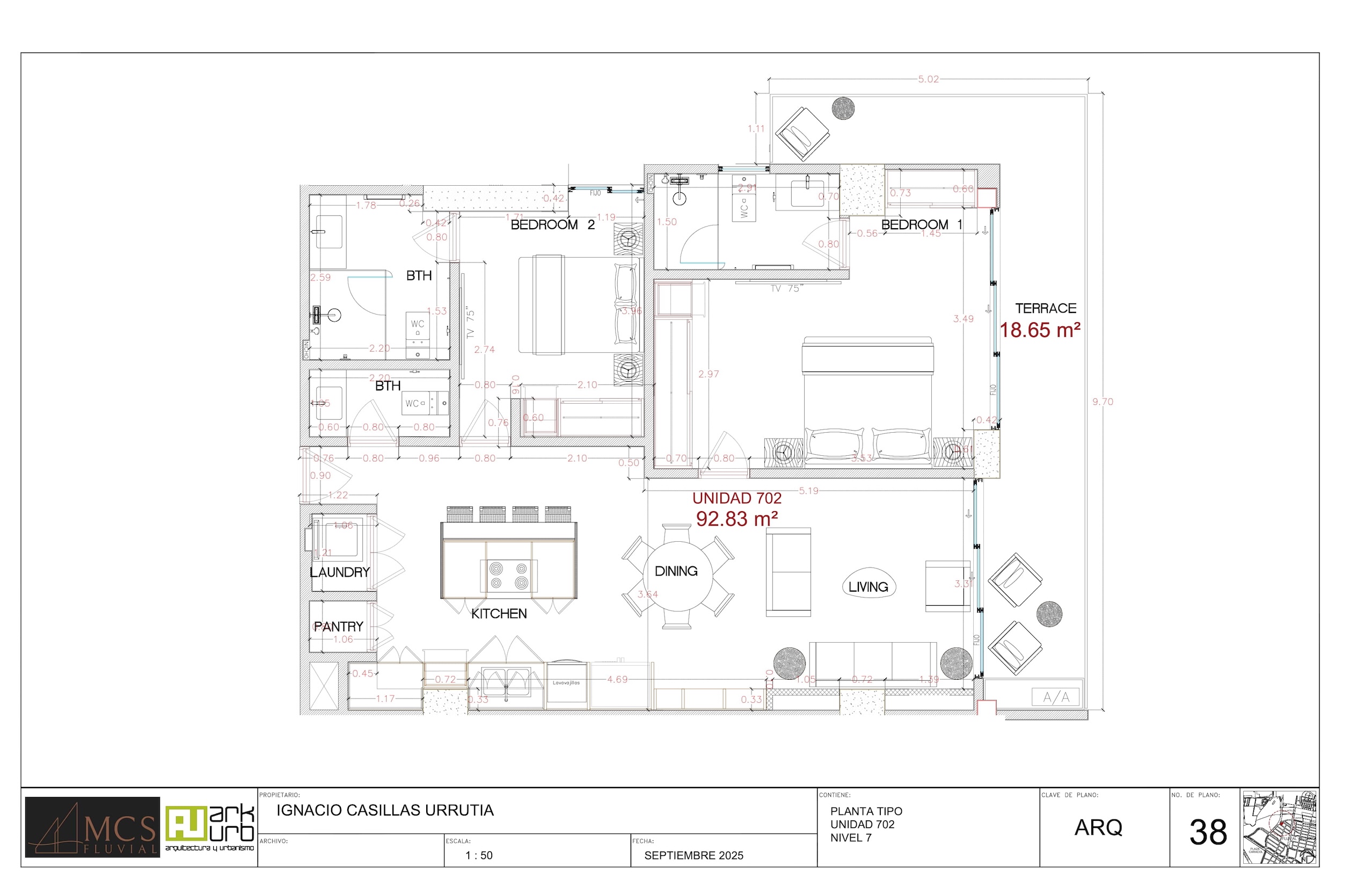Blueprints Apartment 702 - MCS Fluvial